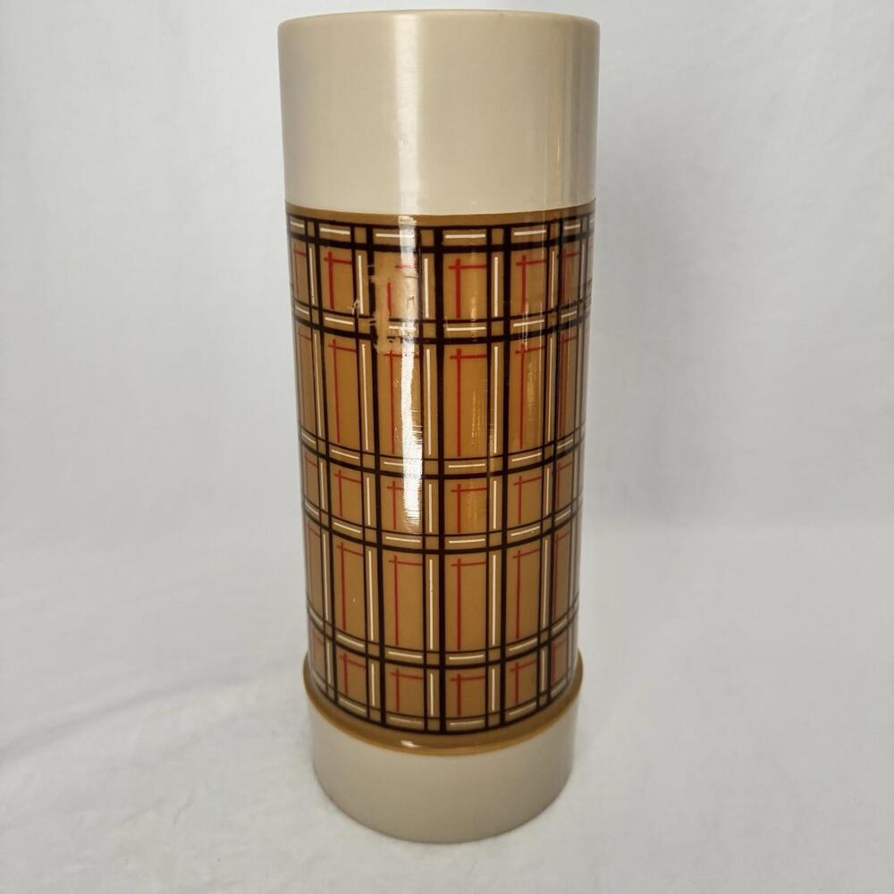 VINTAGE Aladdin Best Buy Wide Mouth Thermos WM4060 Cup 240 Brown Plaid Quart